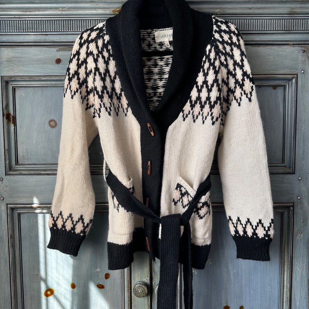 The Great. Geo Fair Isle Alpaca Blend Cardigan Size 0 (XS) - Picture 5 of 14